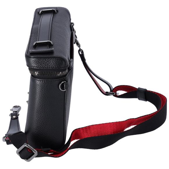 Christian Louboutin Kipi Pouch Messenger Bag 3185198 Black Red Leather - Picture 2 of 7